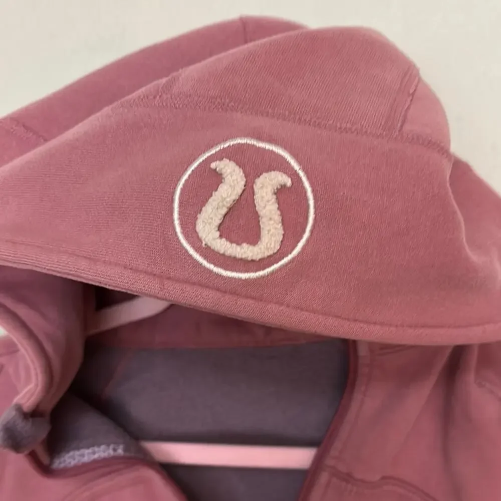 Lululemon Athletica Pink Zip-Up Jacket Cotton Stretch THICK Raspberry Cream